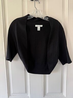 White House Black Market Black Open-Front Cropped Shrug